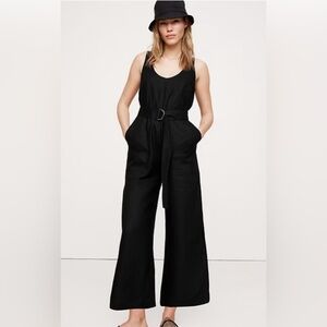 Banana Republic Summer Vacation Flax Linen Belted Wide-Leg Jumpsuit NWT 12P